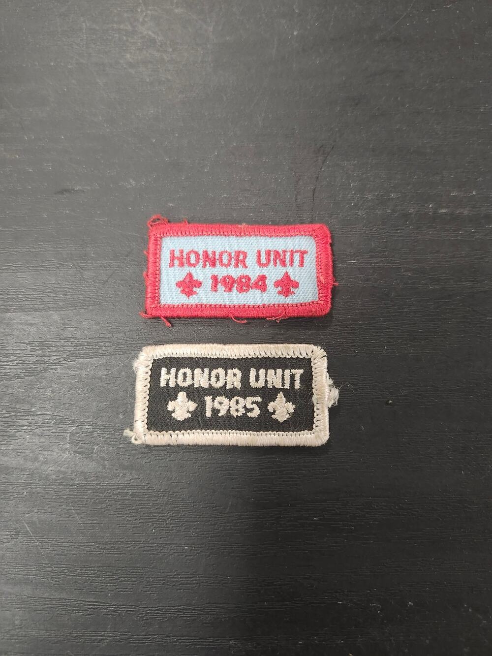 Vintage BSA Honor Unit Patches 1984 & 1985 Boy Scouts of America Award Set Retro